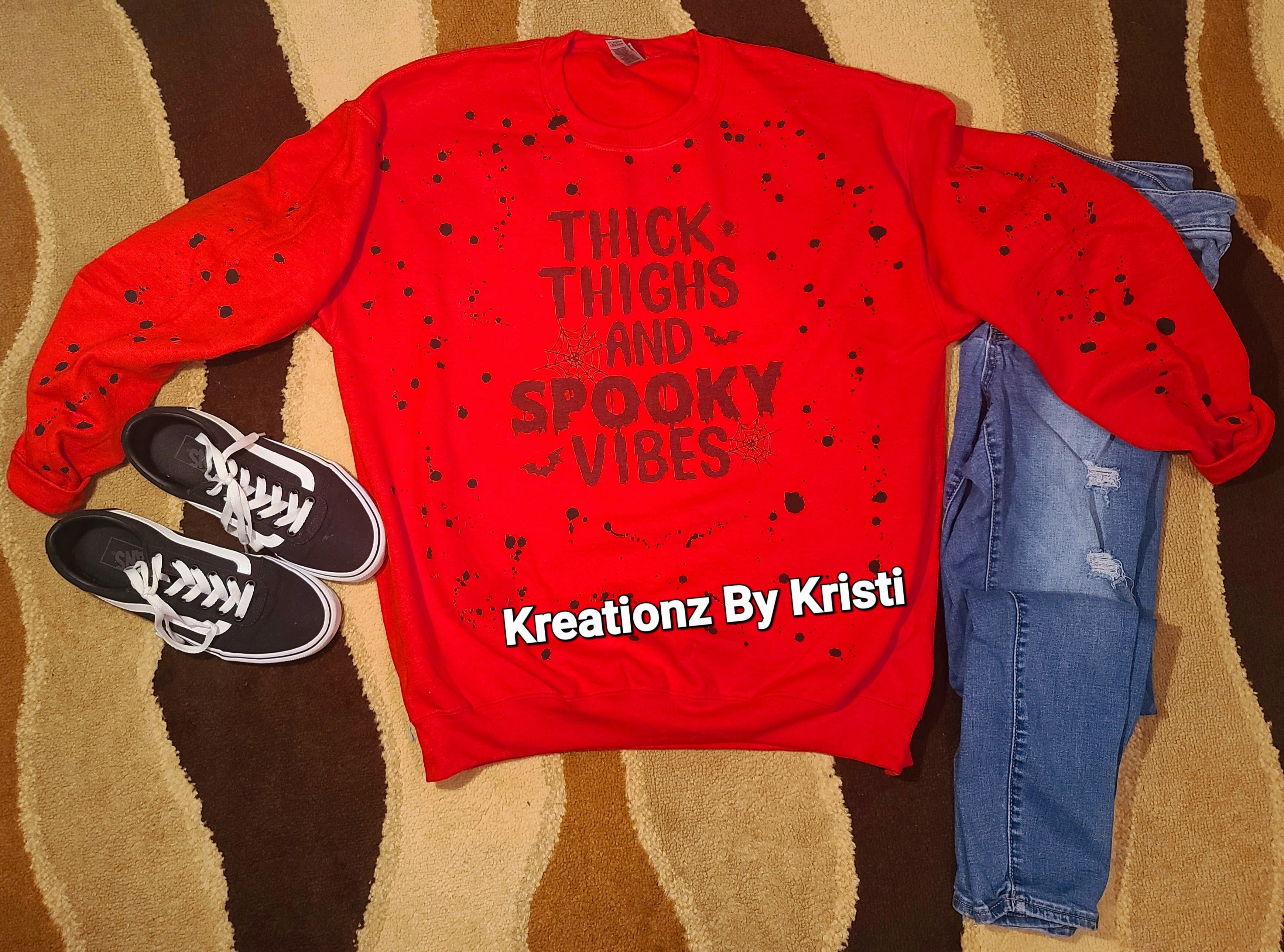 Thick thighs Halloween Sweater - Sublimination Sweater - Halloween Large