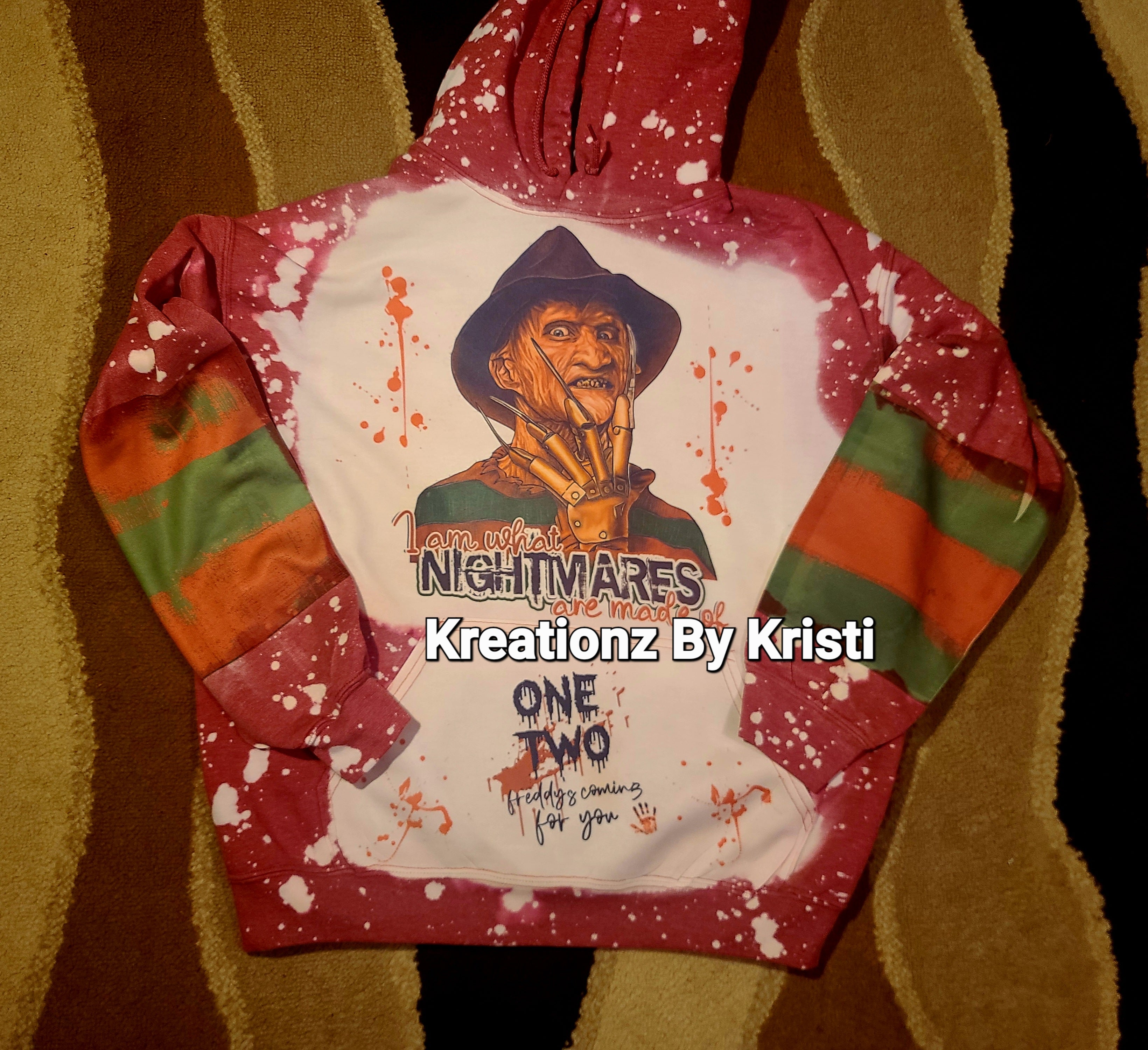 Freddy Krueger - Sublimination Hoodie - Halloween Large