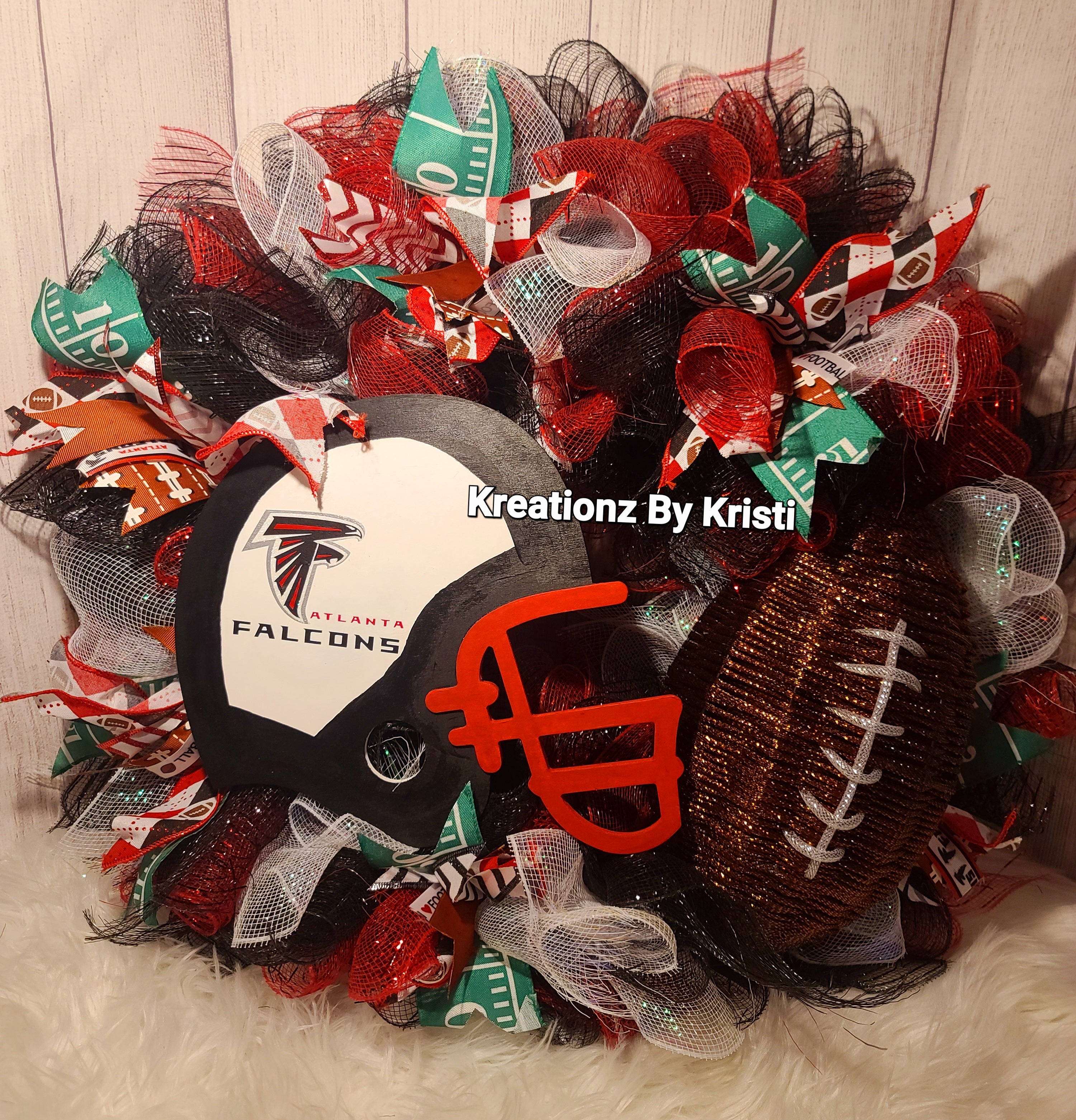 Custom Football Wreath - Holiday & Sports Wreaths - Door Decor