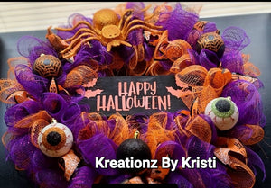 Custom Halloween wreath - Halloween Wreath - Custom Wreath - Halloween