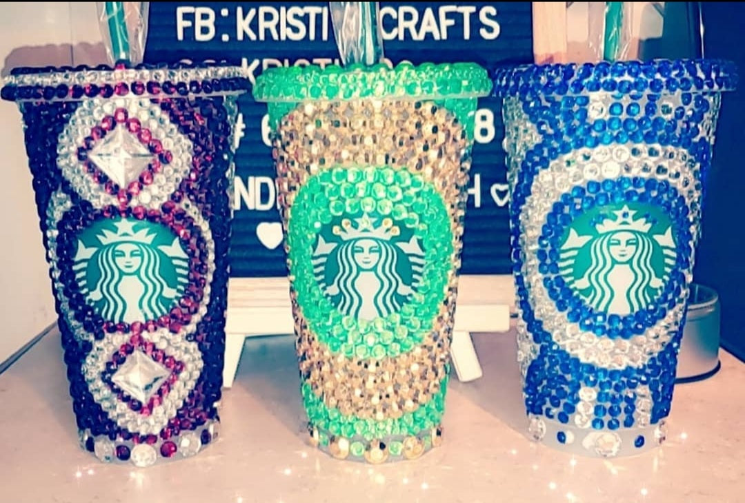 Custom bedazzled Starbuck cups