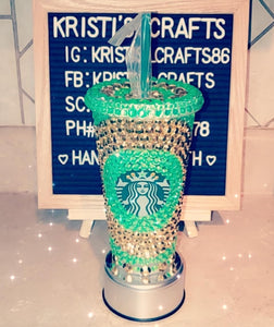 Custom bedazzled Starbuck cups