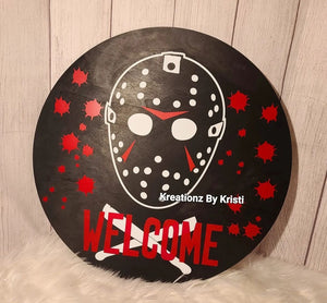 Jason Halloween sign - Custom Wreath - Halloween