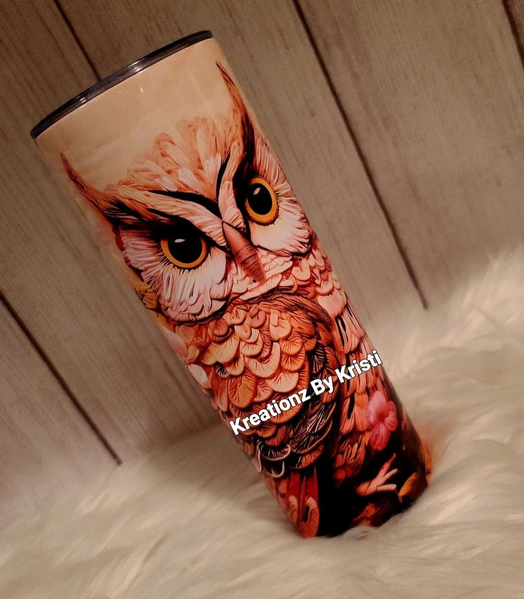 Custom 3-D Owl 20 oz tumbler cup