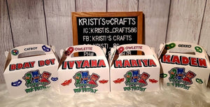 Custom PJ Mask party boxes - Custom Party favors, centerpieces, etc
