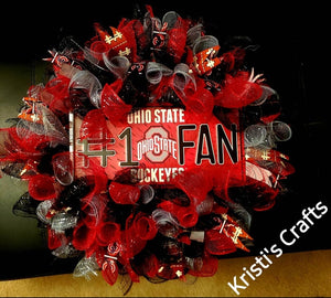 Custom Ohio State Football Wreath - Holiday & Sports Wreaths - Door Decor