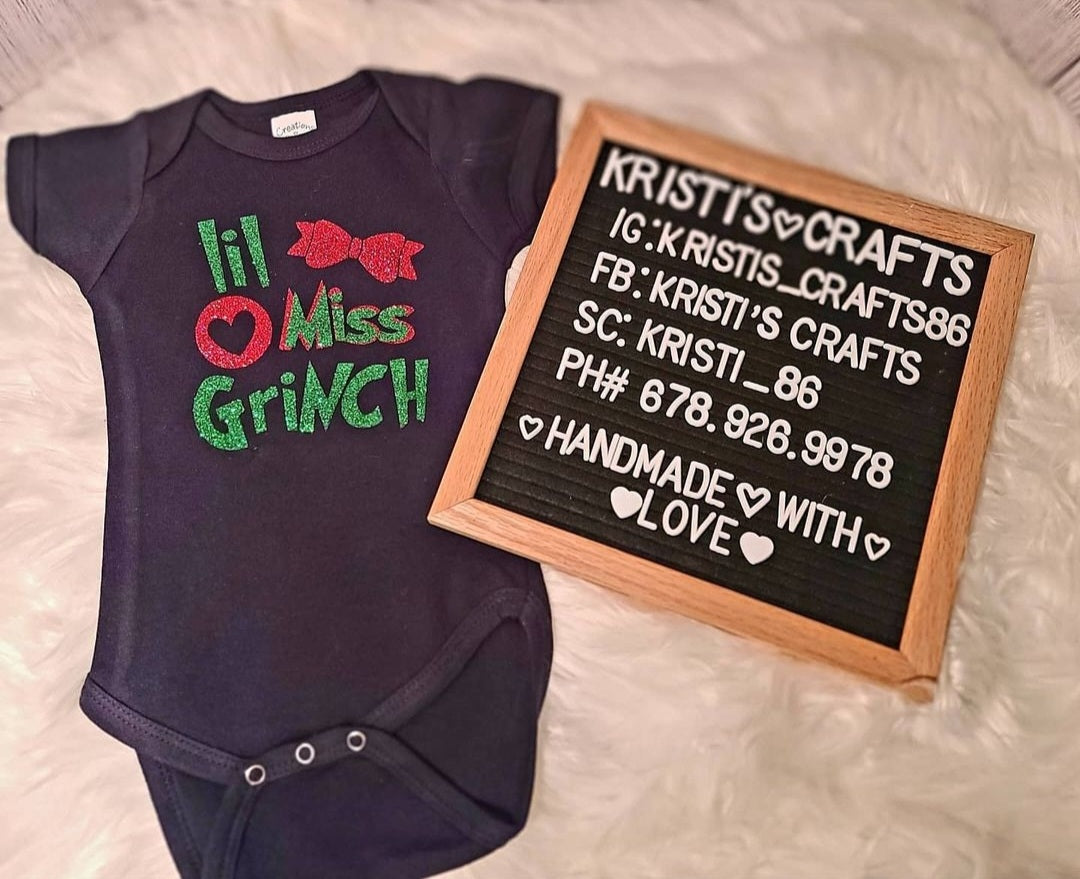 Custom Lil' Grinch Baby Christmas Onesie - Bleached Tees - Sweatshirts - Sublimination T-Shirts