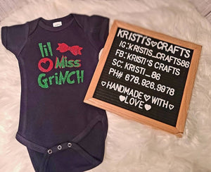 Custom Lil' Grinch Baby Christmas Onesie - Bleached Tees - Sweatshirts - Sublimination T-Shirts