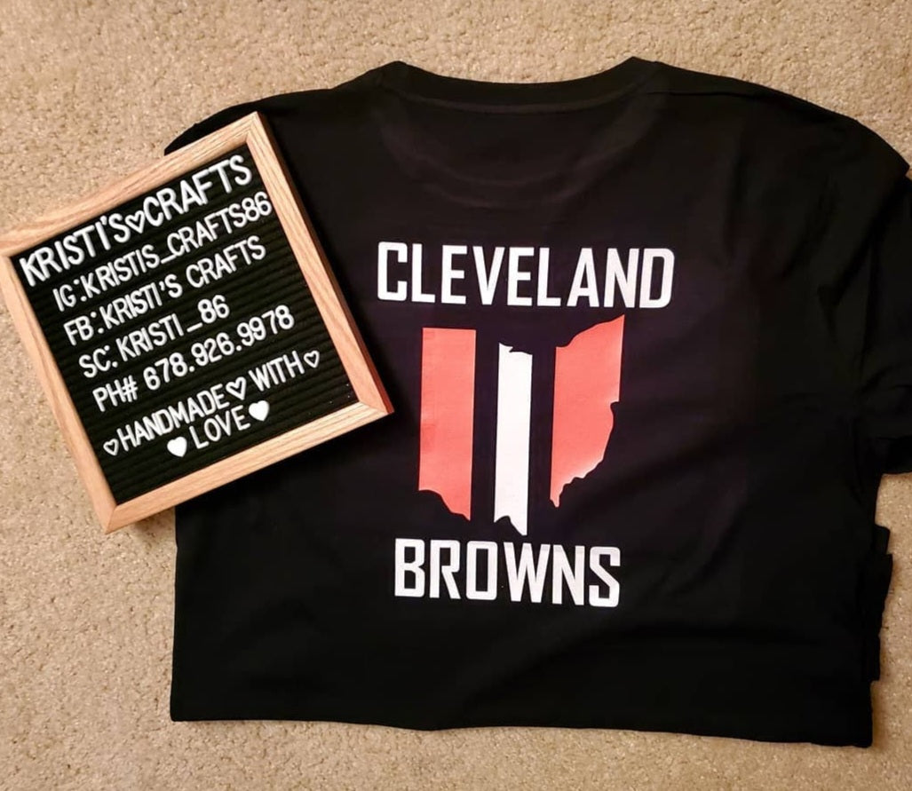 Custom Cleveland Browns  Football Shirt - Bleached Tees - Sweatshirts - Sublimination T-Shirts