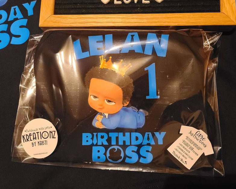 Birthday Baby Boss Shirts - African American - Black Boss Baby - Black Tee
