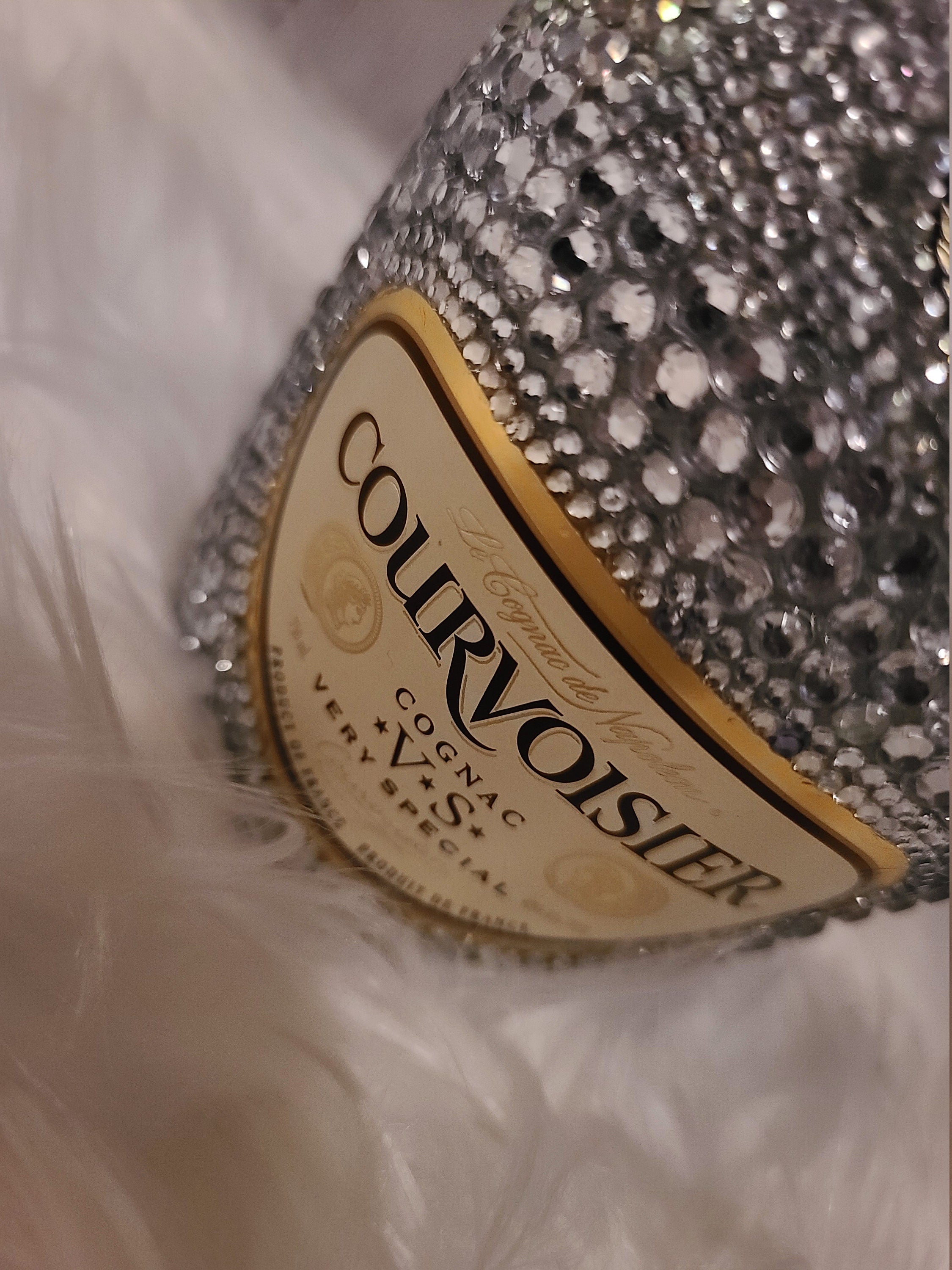 Courvoisier Cognac Bedazzled Bling Liquor Bottle - Party Decor - Blinged Out