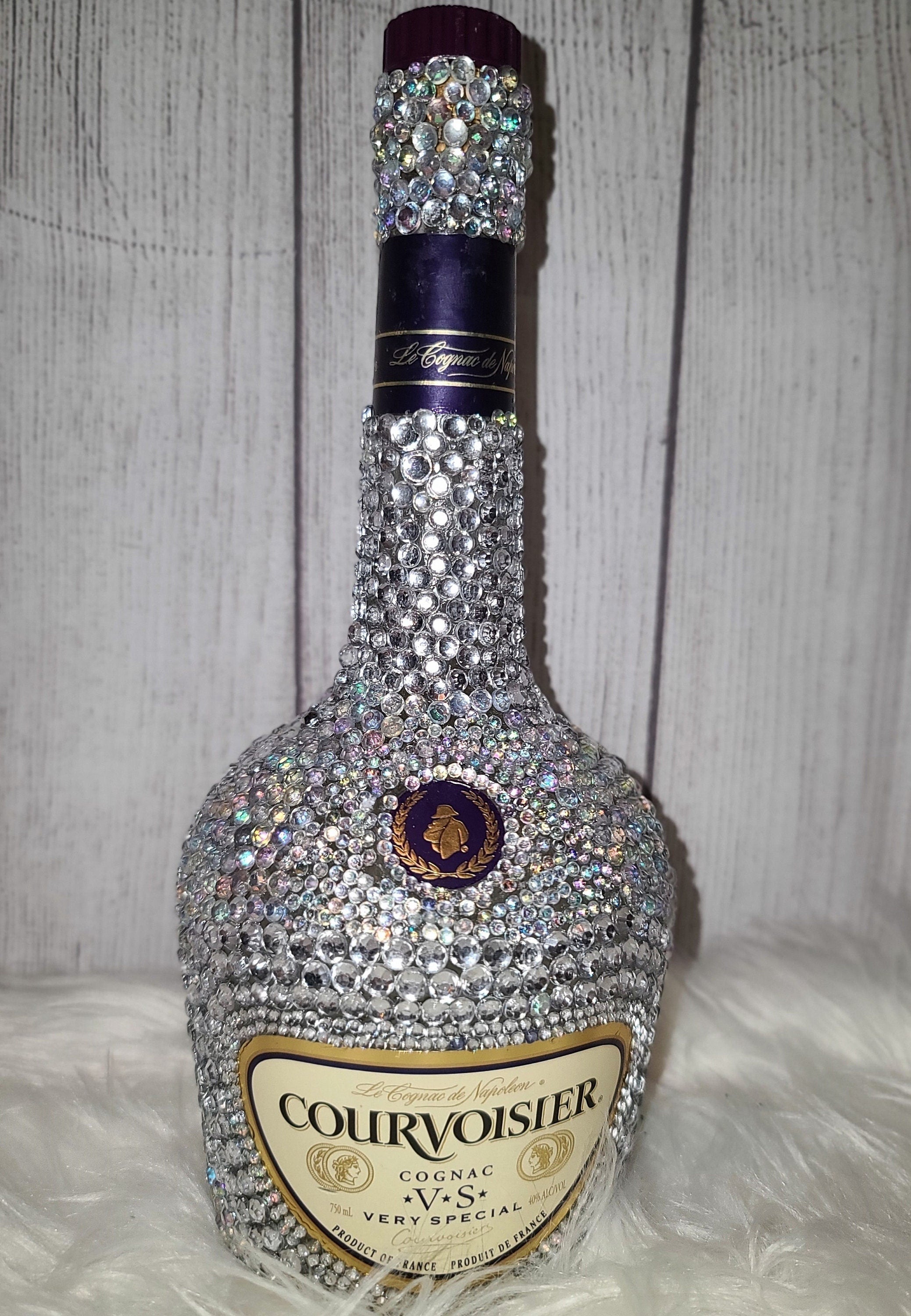 Courvoisier Cognac Bedazzled Bling Liquor Bottle - Party Decor - Blinged Out